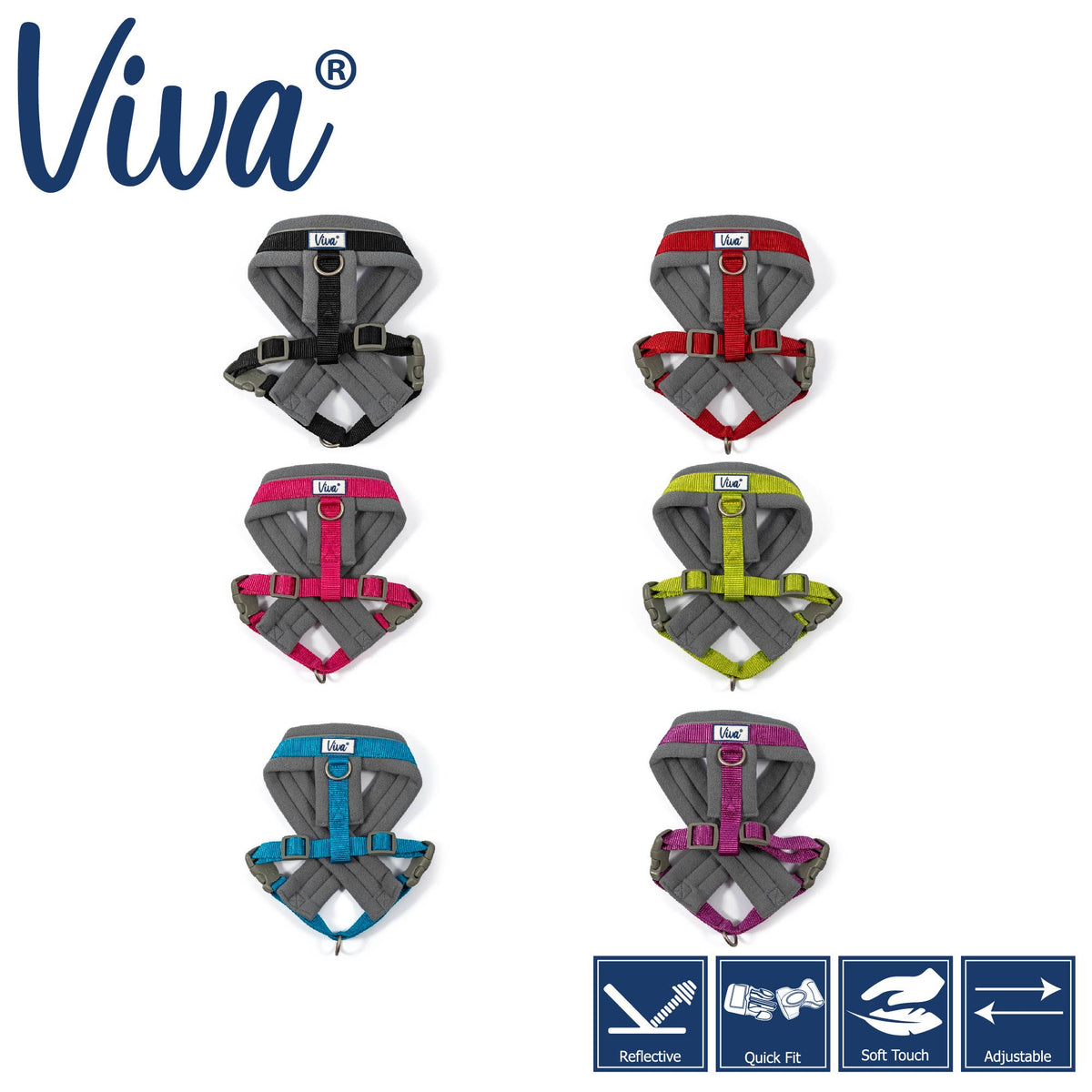 Viva Padded Harness Purple: Large
