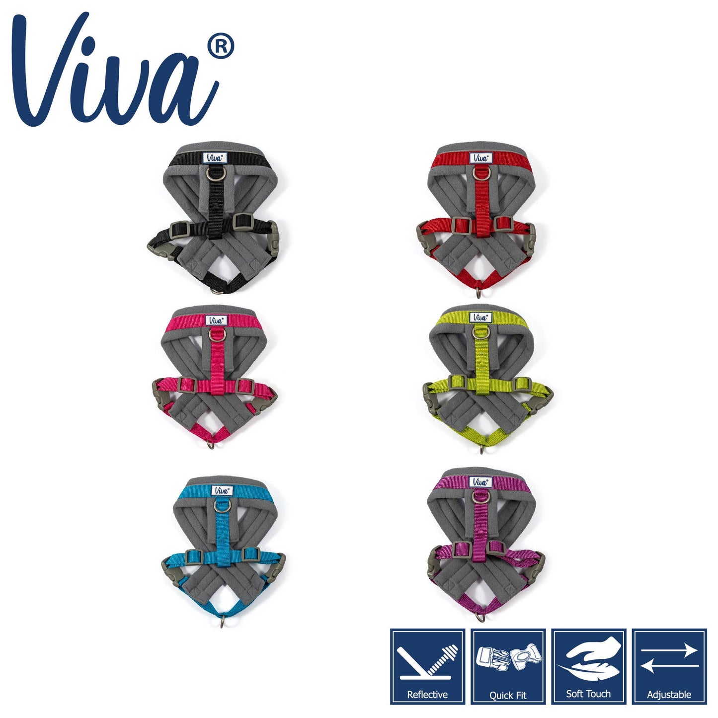 Viva Padded Harness Purple: Medium