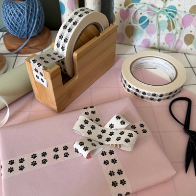 Cascayde - Paw Print Paper Tape 24mm - Eco Friendly Packing Tape