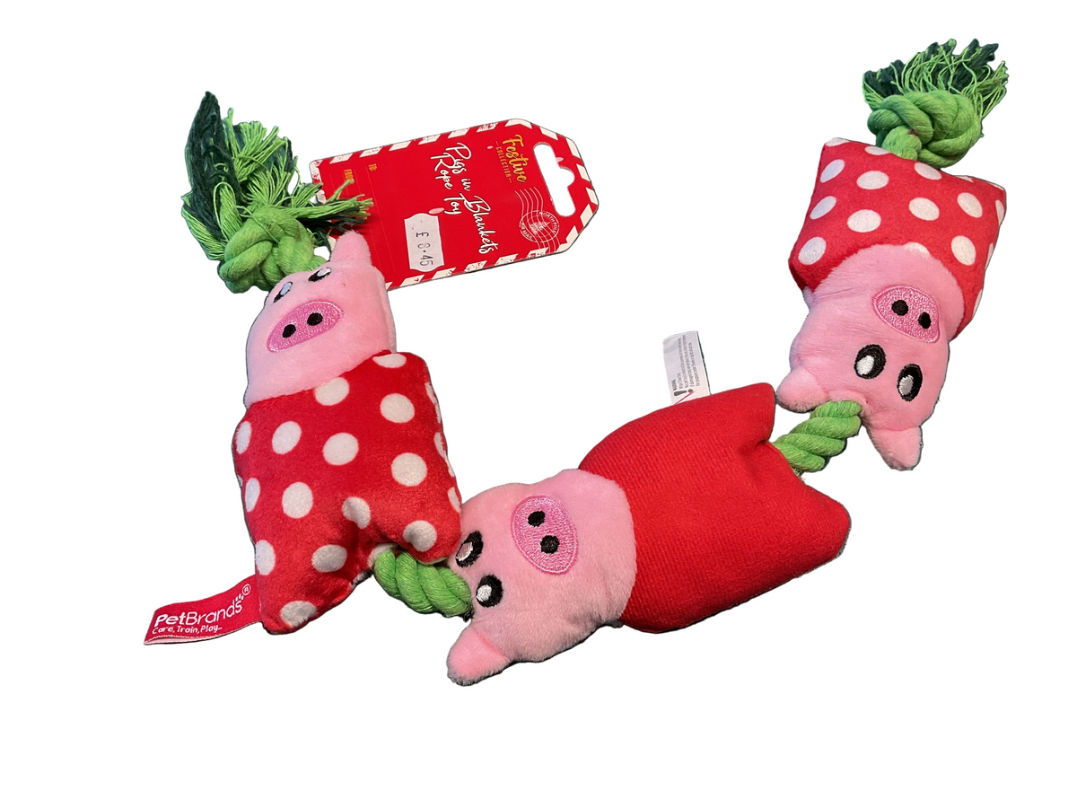 Festive Collection Pigs in Blankets Rope Toy
