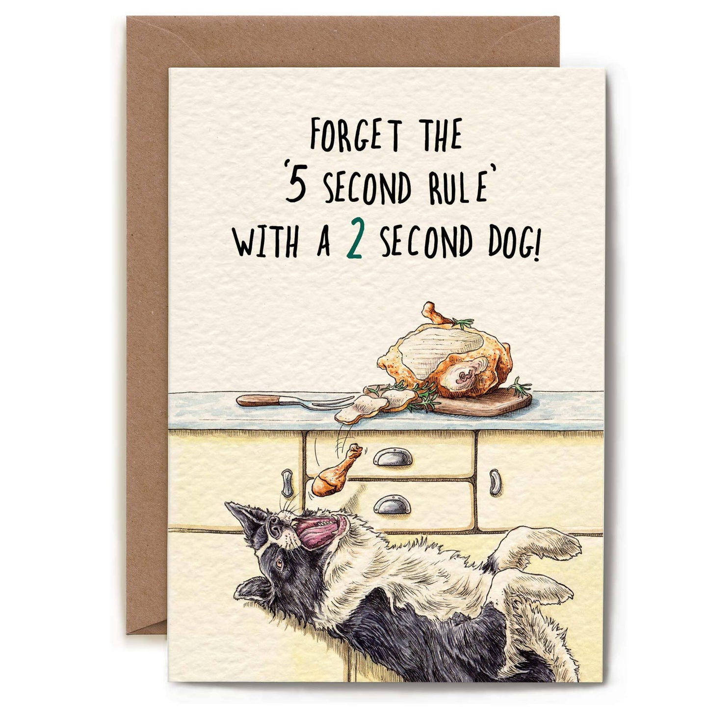 Bewilderbeest - Five Second Rule Card - Dog Card - Funny Card
