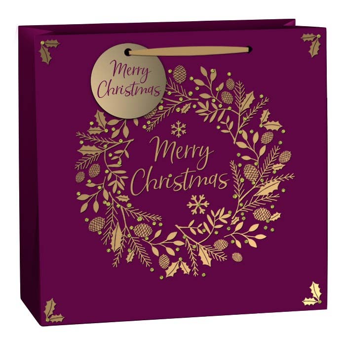 Christmas Luxe Berry Eco-Friendly Glitter Gift Bags