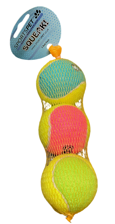 Sportspet Tennis Ball with Squeaker (medium 3 pack)