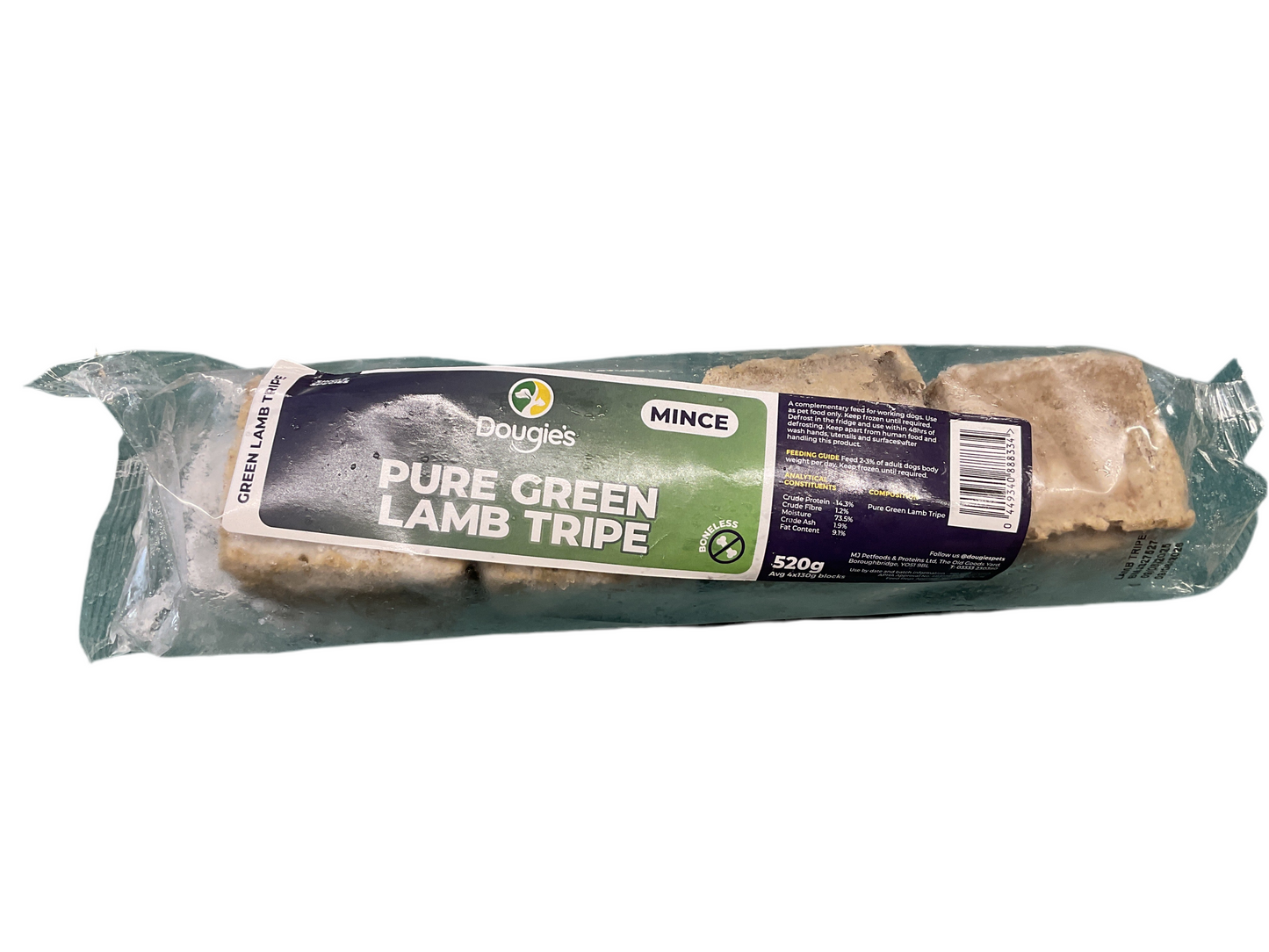 Dougies Green Lamb Tripe Mince (4 x 130g) 520g
