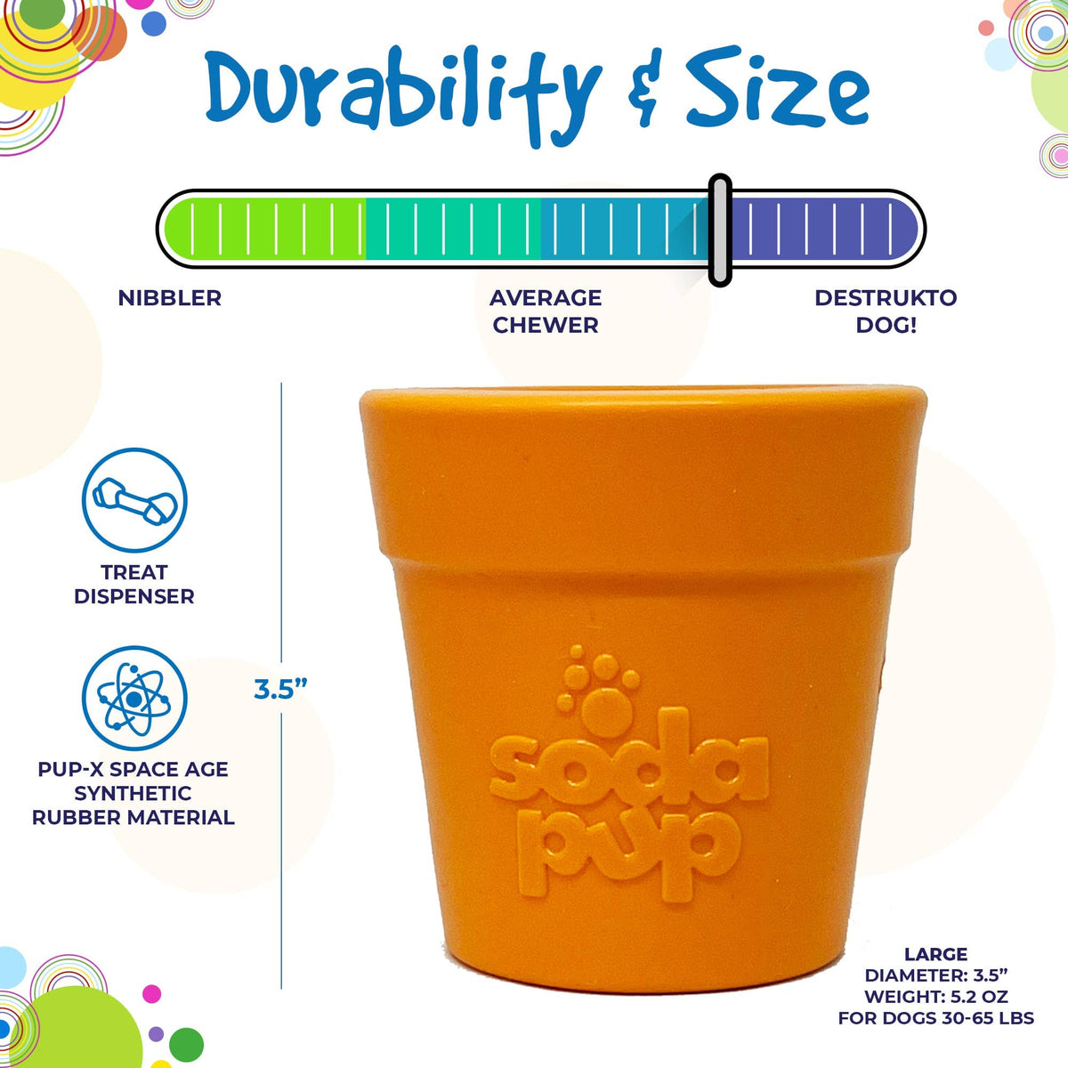 Flower Pot Durable Rubber Treat Dispenser & Enrichment: Green