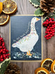 Goose Christmas Eco Friendly Art Card cute colourful funny