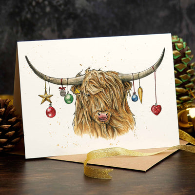 Highland Cow Card - Holiday Card - Christmas Card