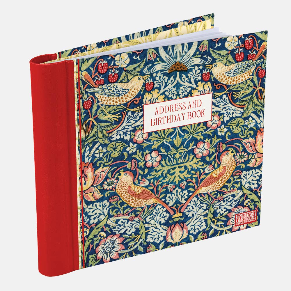 The Gifted Stationery Company - Address & Birthday Book - William Morris - Strawberry Thief