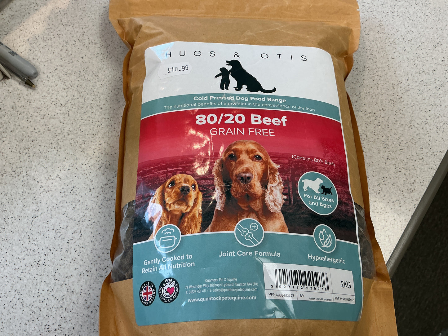 Hugs &Otis cold pressed dog food - 80/20 beef grain free recipe