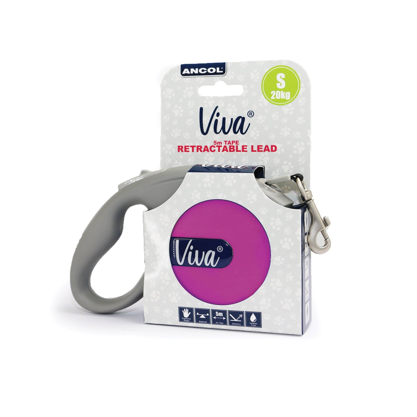 Ancol Viva Retractable Lead SMALL