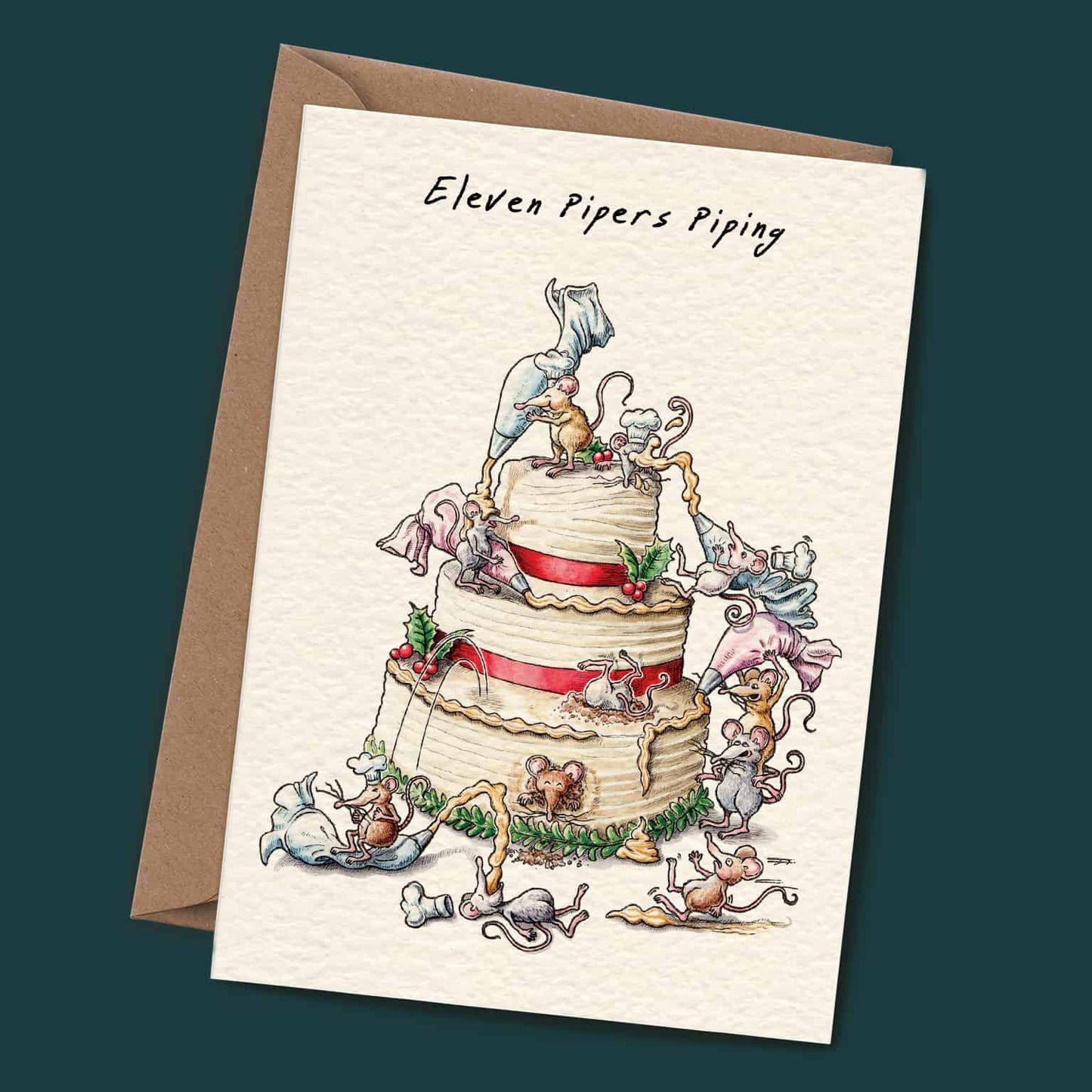 Eleven Pipers Piping Card - Christmas Card - Holiday Card