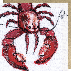 Lobster Love Embroidery Art Card