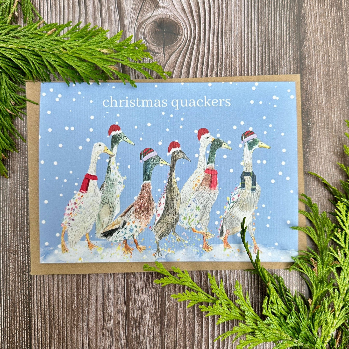 Christmas Ducks | Eco Friendly Art Card cute colourful Funny