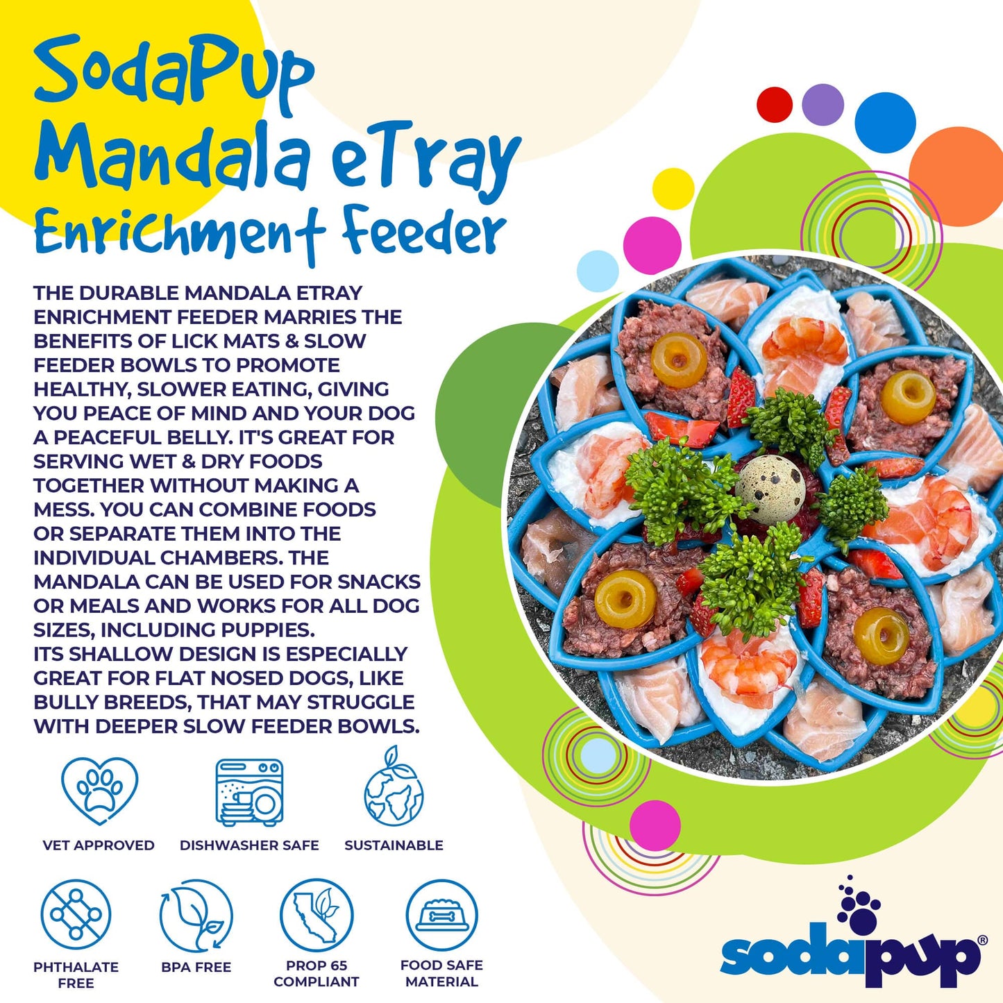 Mandala Design eTray Enrichment Tray for Dogs: Green