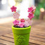 Flower Pot Durable Rubber Treat Dispenser & Enrichment: Green