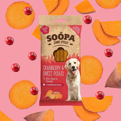 Soopa Cranberry & Sweet Potato Jumbo Dog Dental Sticks