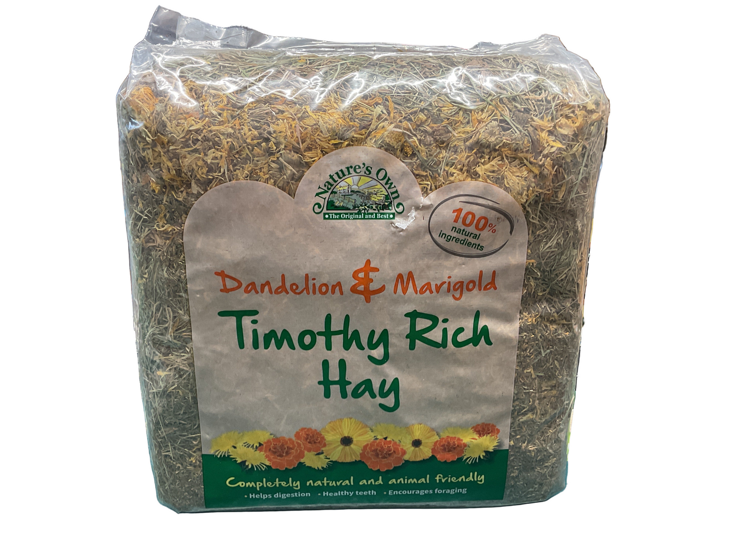 Natures Own Timothy Hay with Dandelion and Marigold