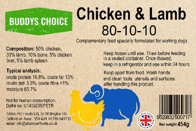 Buddys Choice Chicken and Lamb 80/10/10 454g