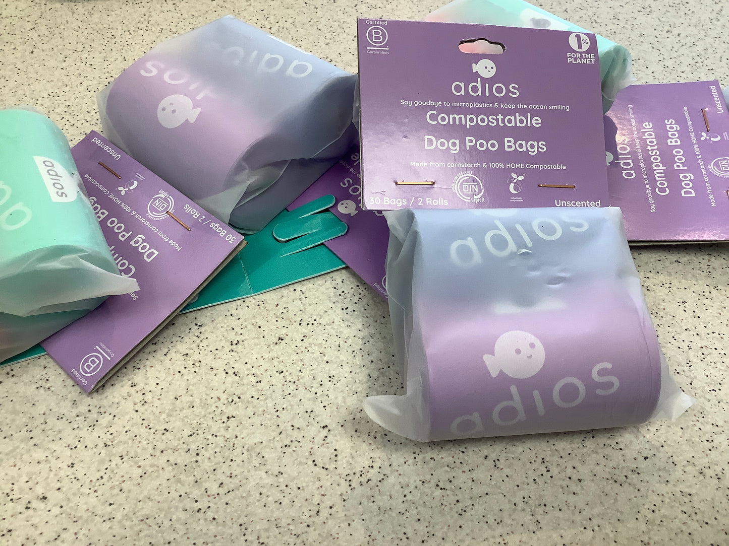 Adios compostable poo bags 2 pack