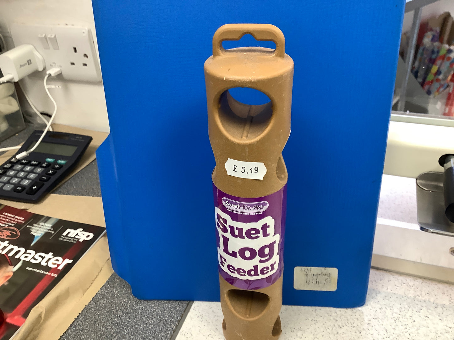 Suet log feeder