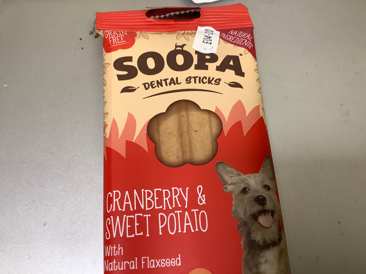 Soopa dental sticks cranberry &sweet potato