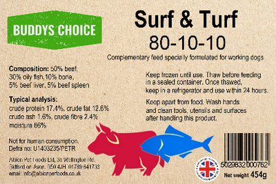 Buddys Choice Surf and Turf 80/10/10 454g