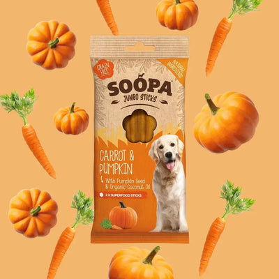 Soopa Carrot & Pumpkin Jumbo Dog Dental Sticks