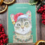 Santa Paws Cat Christmas Eco Friendly Art Card cute blank