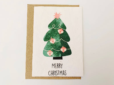 PlanetWrapIt - Plantable Christmas Card - Christmas Tree Baubles