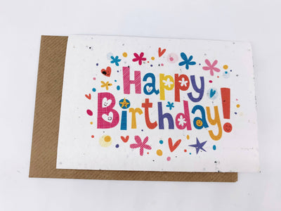 Happy Birthday Colourful - Plantable Greetings Card