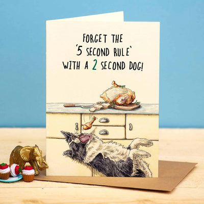 Bewilderbeest - Five Second Rule Card - Dog Card - Funny Card