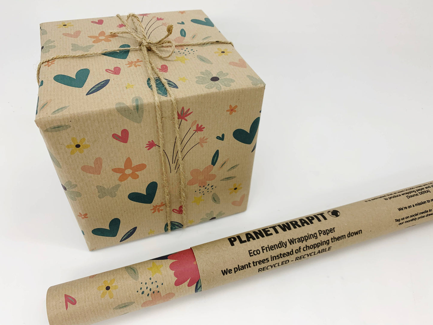 Spring Blossom Recycled Eco Kraft Wrapping Paper