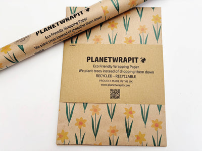 Daffodil Recycled Kraft Wrapping Paper Gift Wrap