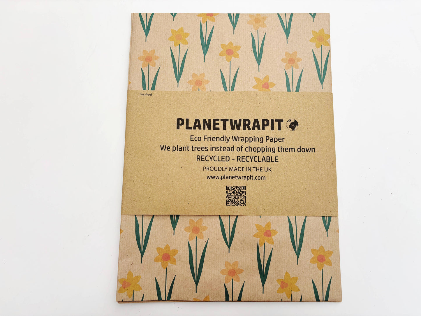Daffodil Recycled Kraft Wrapping Paper Gift Wrap
