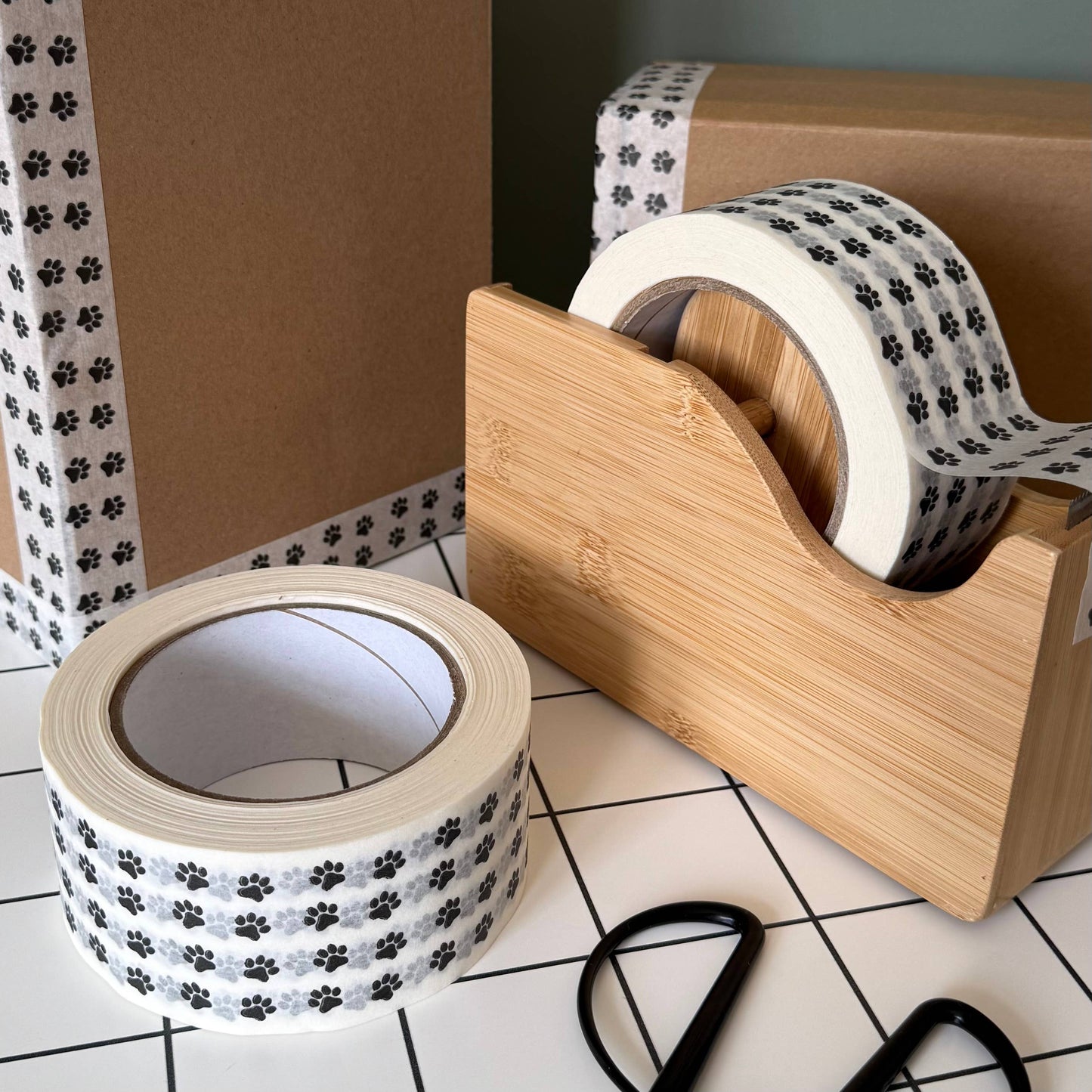 Cascayde - Paw Print  Paper Tape 48mm - Eco Friendly Packaging Tape