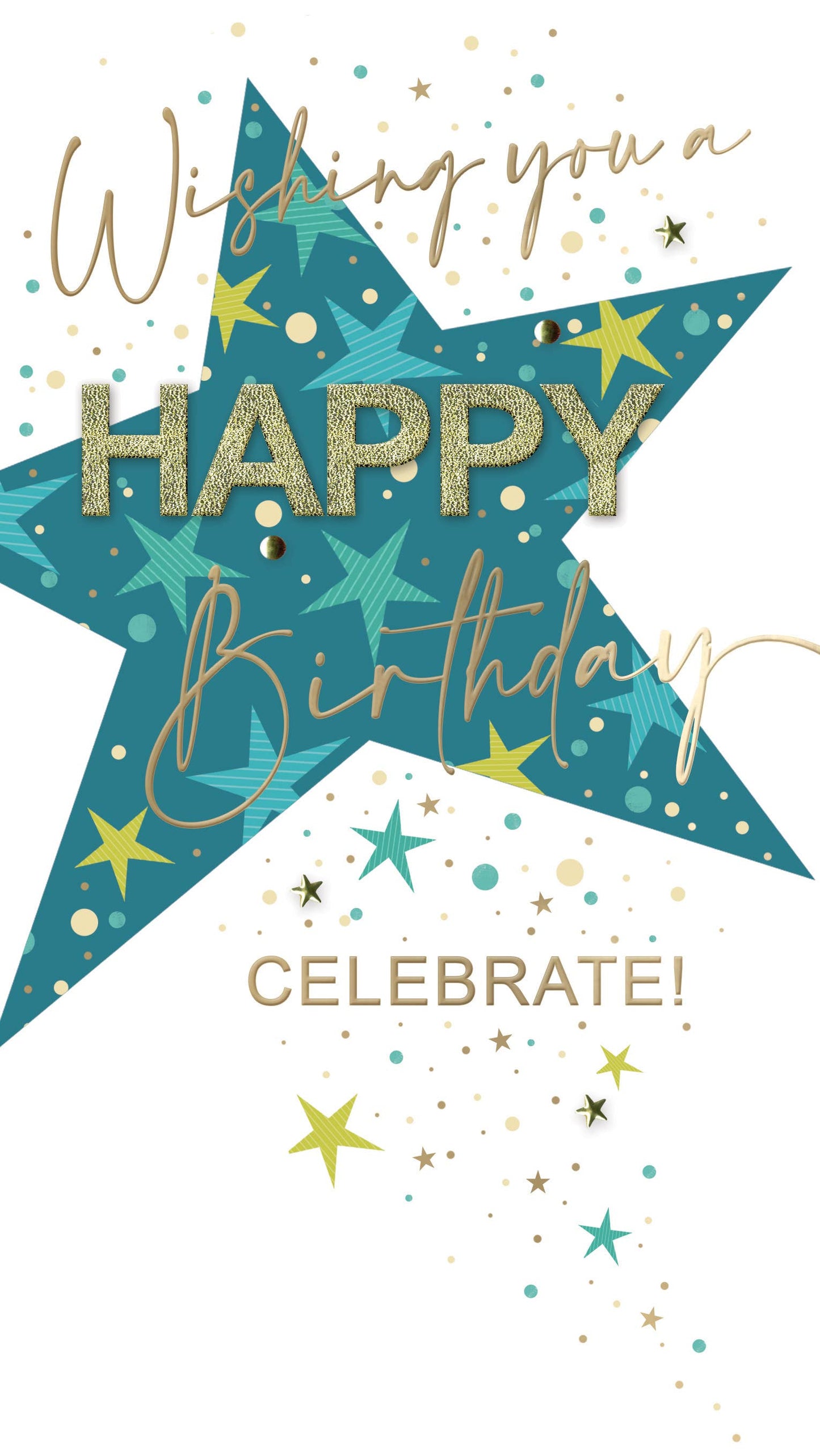 Yours Truly Happy Birthday Star Card - Champagne