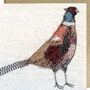 Artistic depiction of a bird on a textured white background