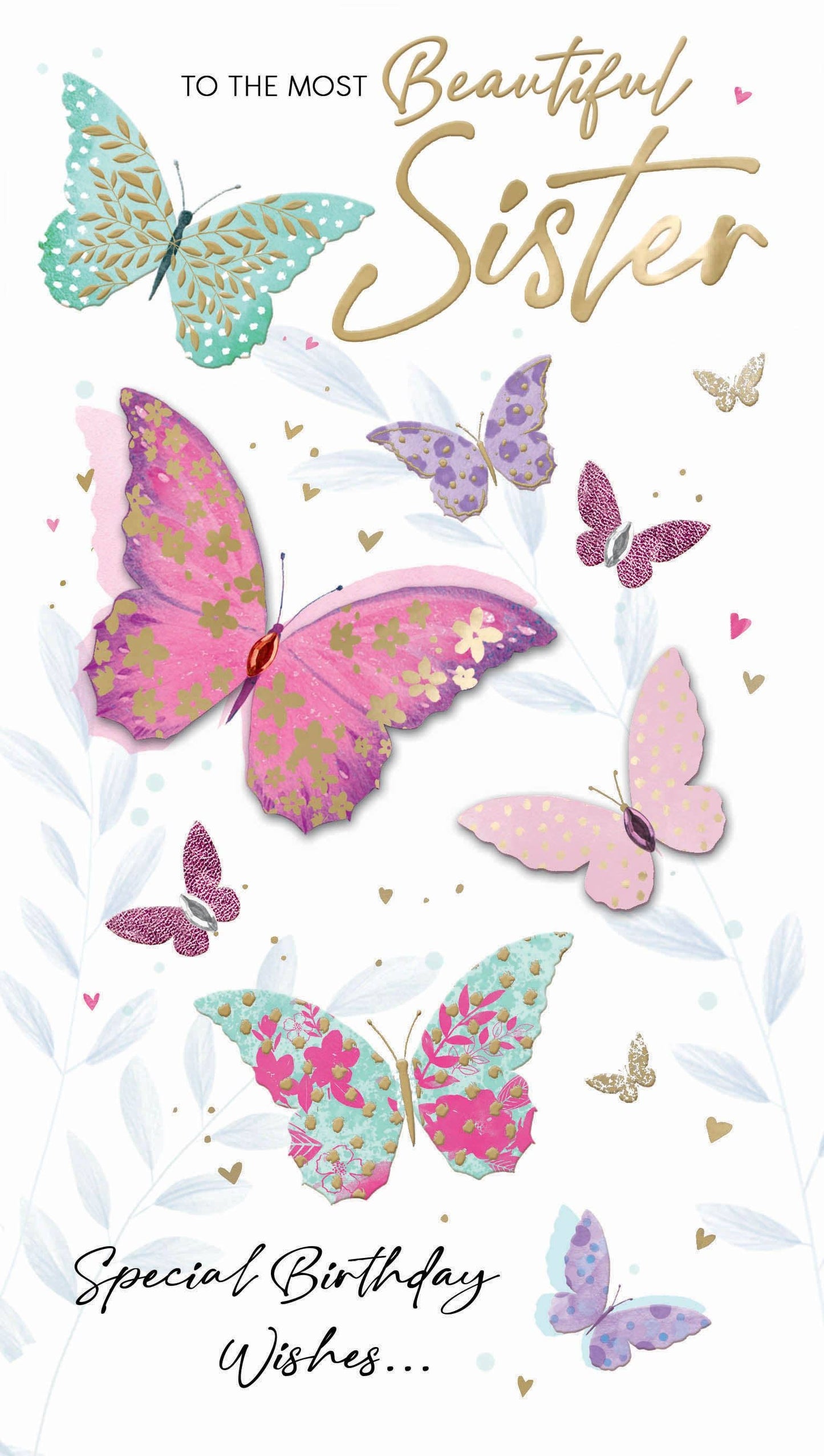 Yours Truly Beautiful Sister Card - Butterflies Card