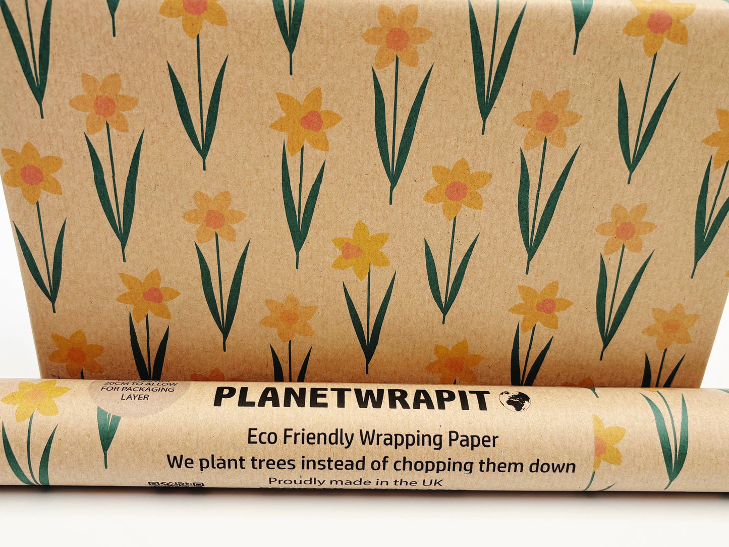 Daffodil Recycled Kraft Wrapping Paper Gift Wrap