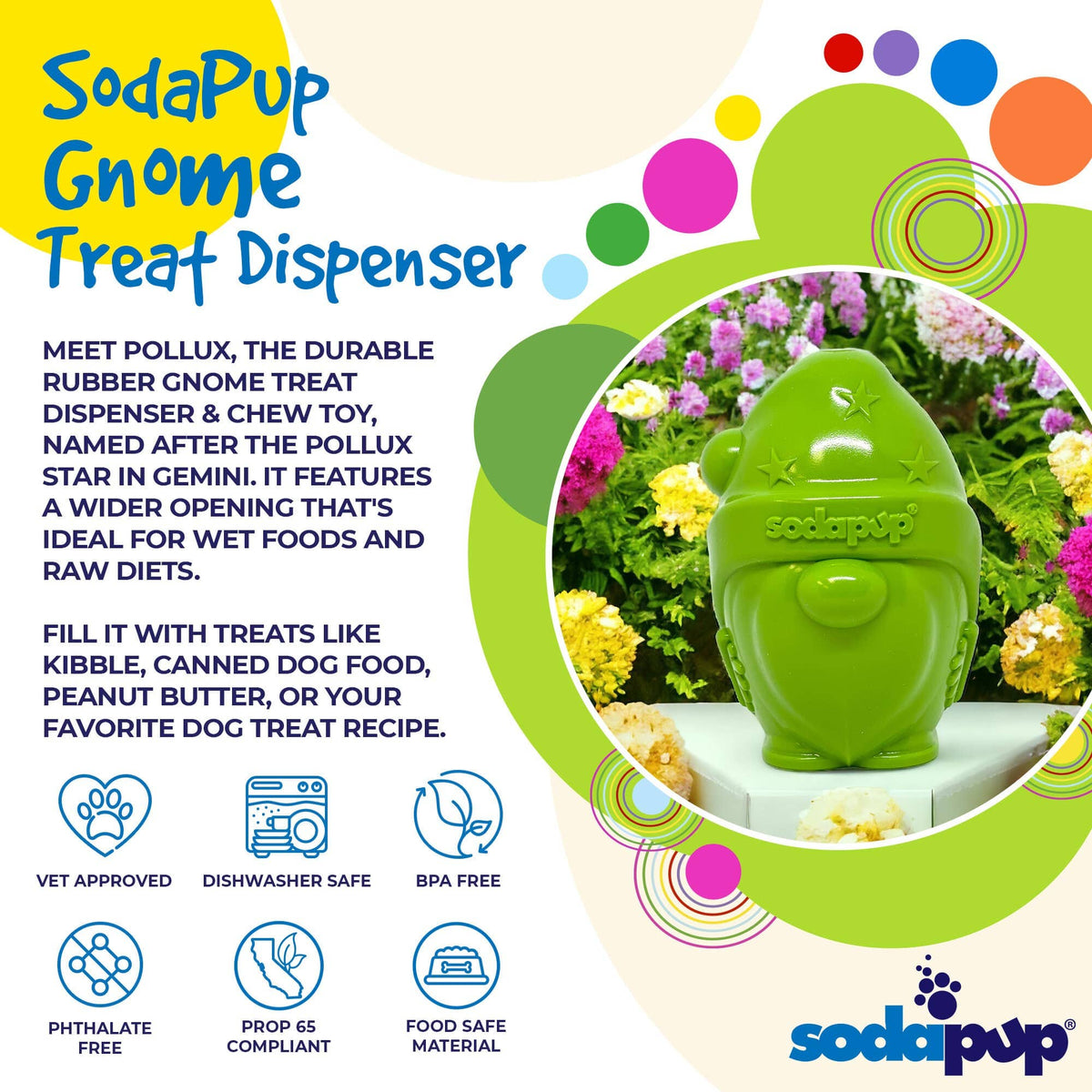 Gnome Durable PUP-X Synthetic Rubber Treat Dispenser: Gnome Treat Dispenser