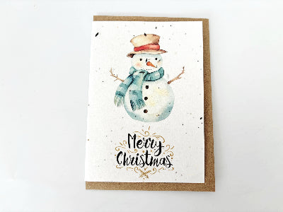 PlanetWrapIt - Christmas Snowman - Plantable Seed Christmas Card