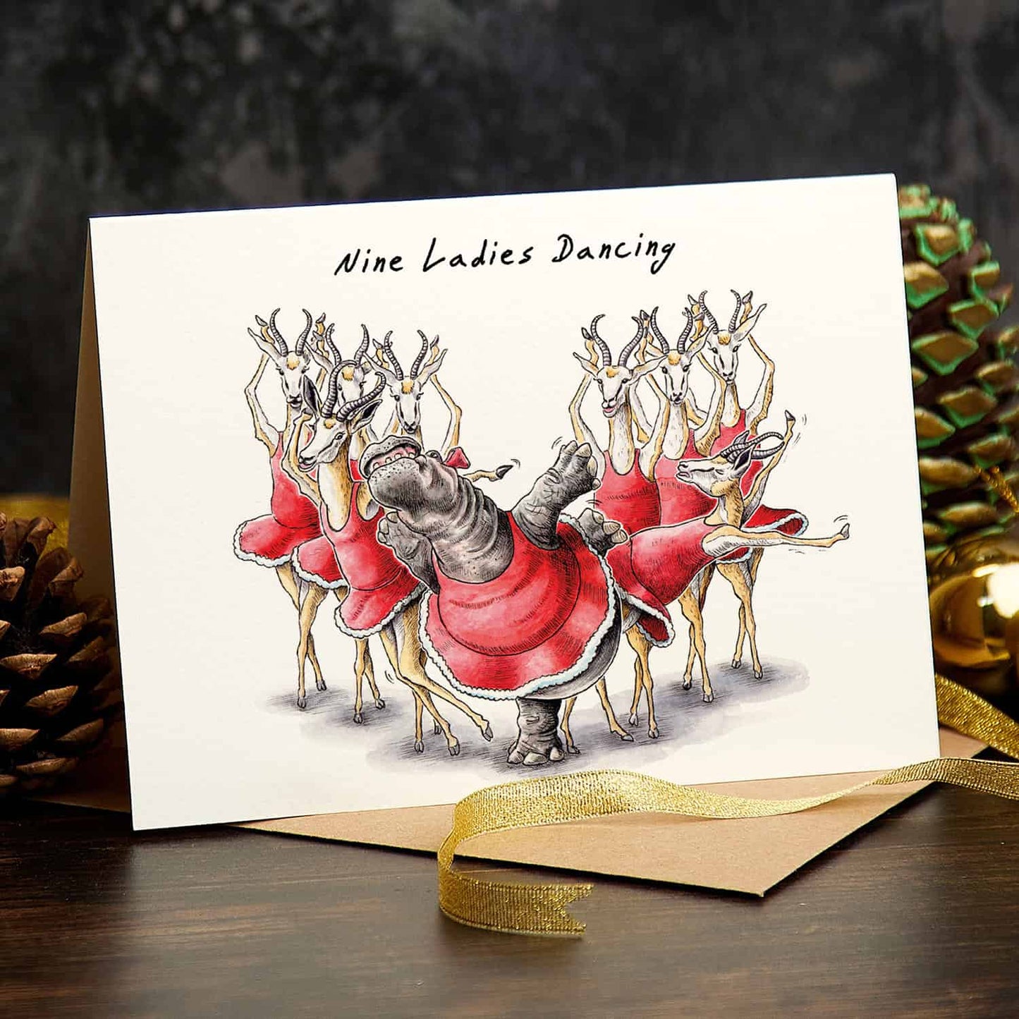 Nine Ladies Dancing Card - Christmas Card - Holiday Card