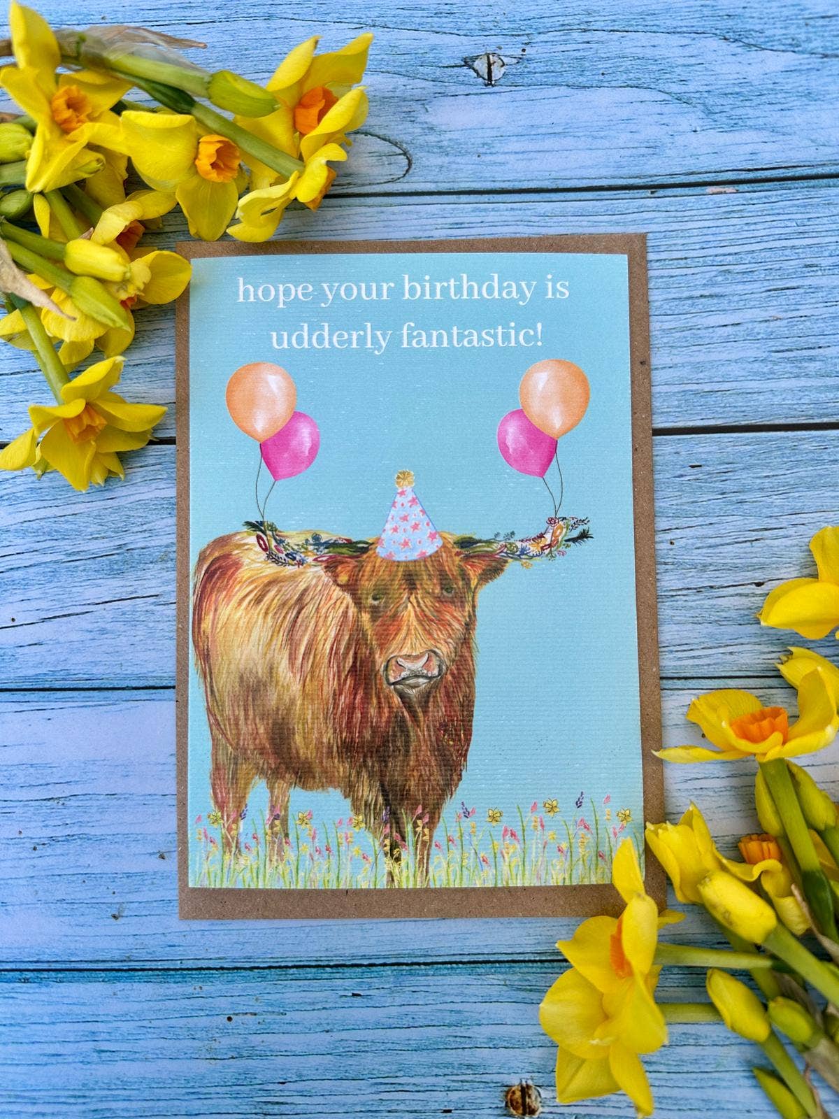 Highland Cow Birthday | Eco Friendly Card Cute Colourful