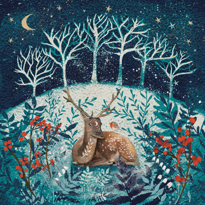 Christmas stag and Robin