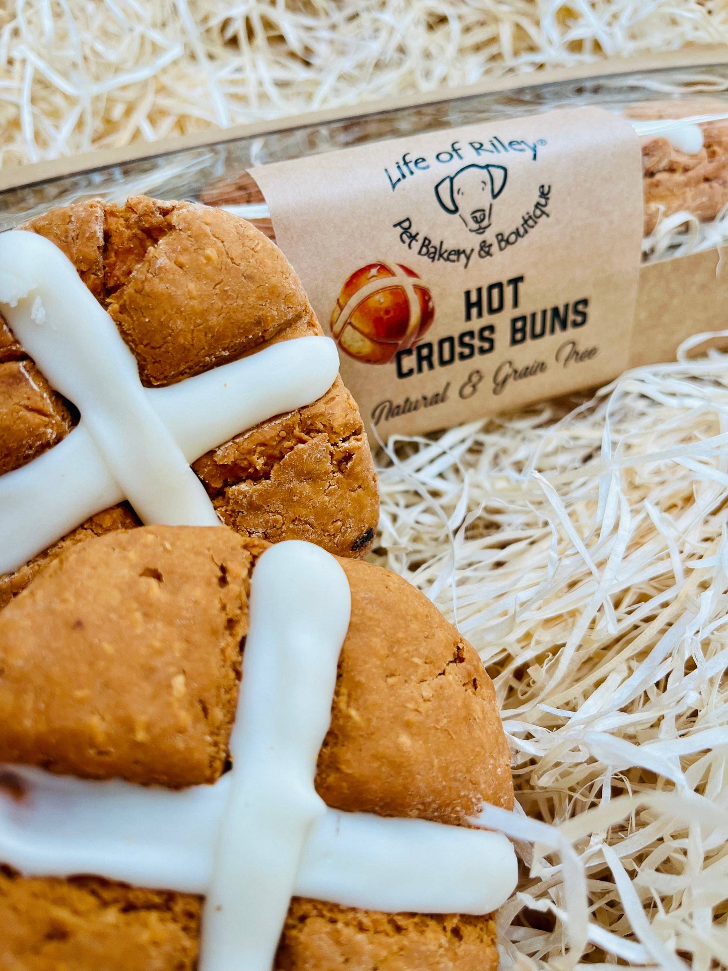 Life Of Riley Bakery Ltd - Hot Cross Bun Box - Grain Free Dog Bakery