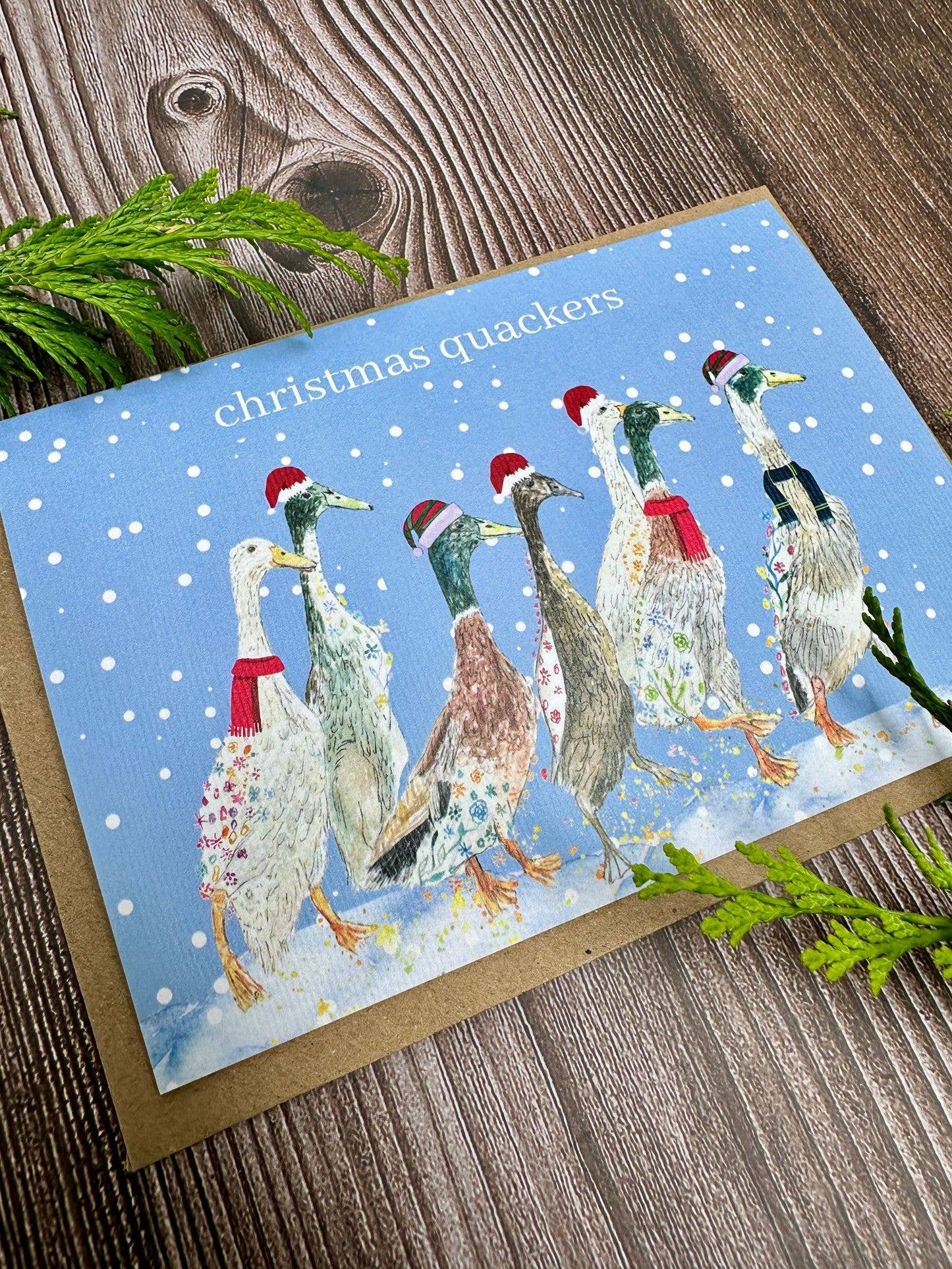 Christmas Ducks | Eco Friendly Art Card cute colourful Funny