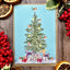 Robin Christmas Tree  Eco Friendly Art Card cute colourful