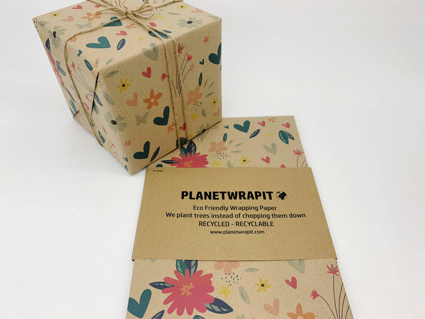 Spring Blossom Recycled Eco Kraft Wrapping Paper