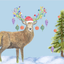 Christmas Stag | Eco Friendly Art Card cute colourful Deer