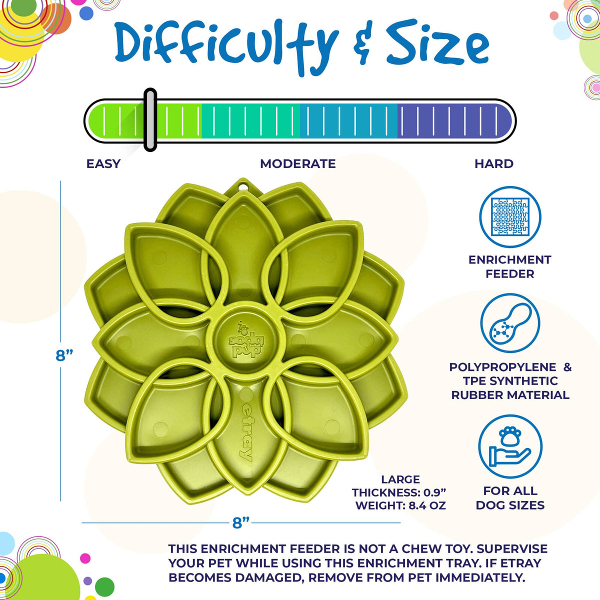 Mandala Design eTray Enrichment Tray for Dogs: Green